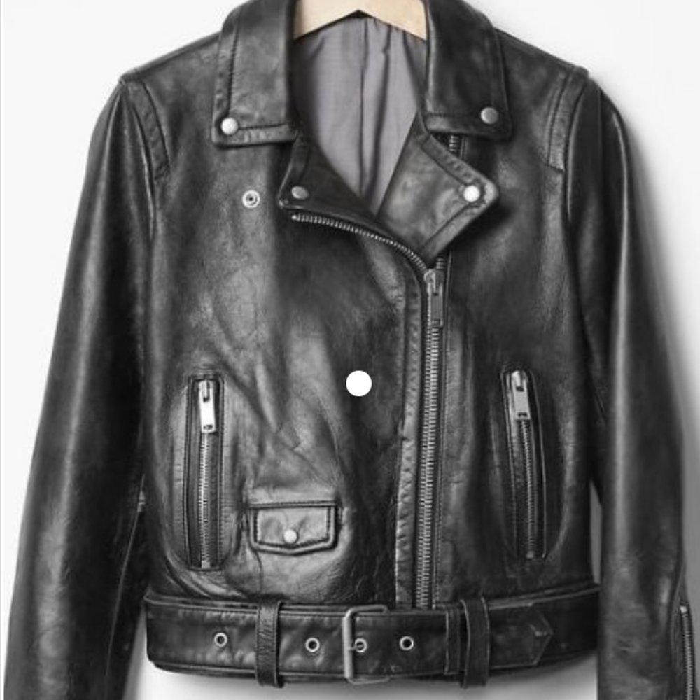 Gap Genuine Leather Moto Jacket